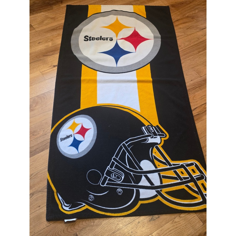 Pittsburgh Steelers NFL Beach Towel The Northwest Company Helmet Logo 29x59